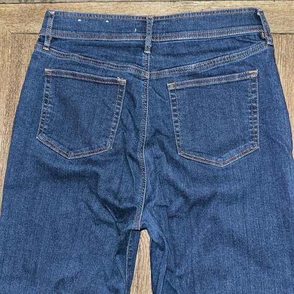 LOFT Patch Pocket High Rise Slim Flare Jeans Classic Mid Indigo Wash - Picture 4 of 11